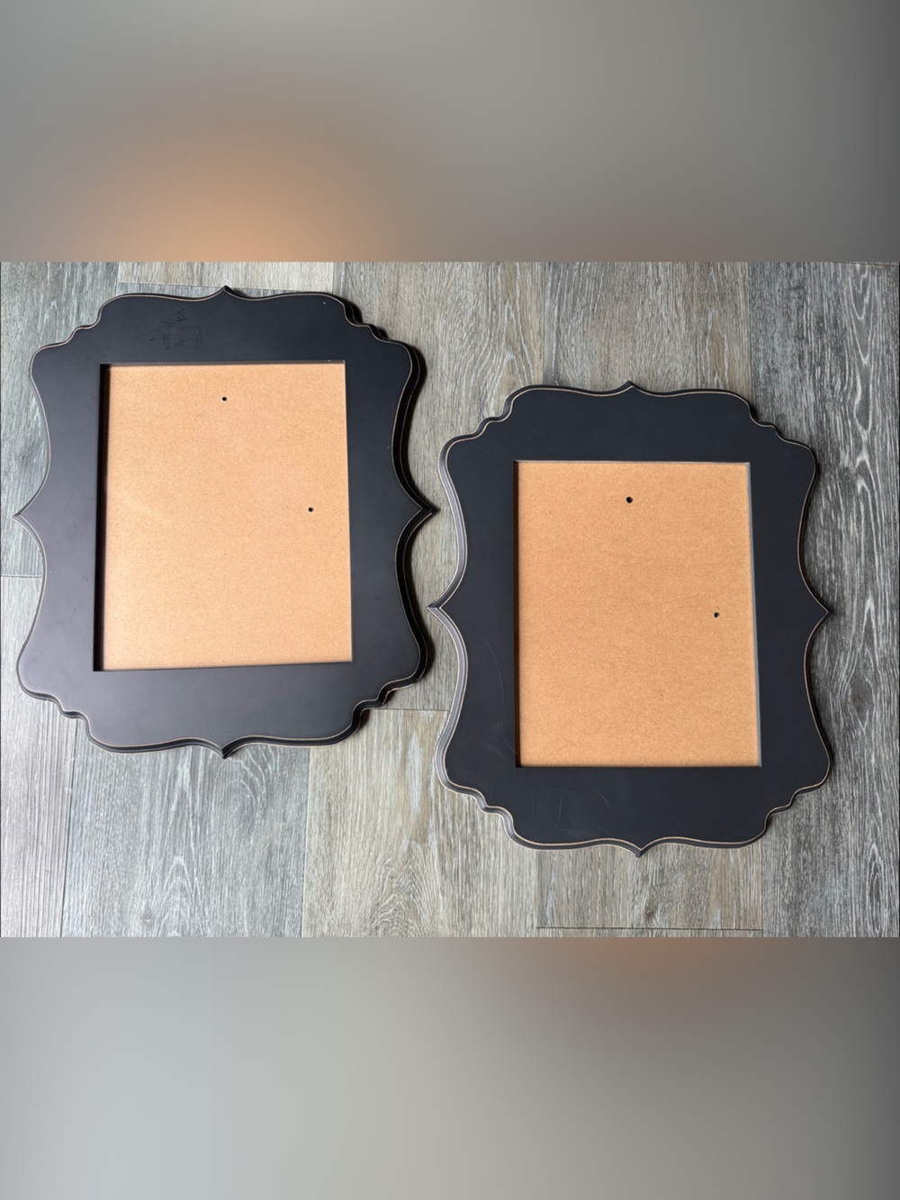 Hobby Lobby Black Scalloped Cork Bulletin Frames - Set of 2